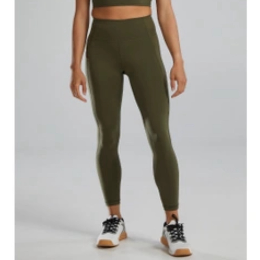 Marika women’s khaki mixed media leggings NWT XL L118-14